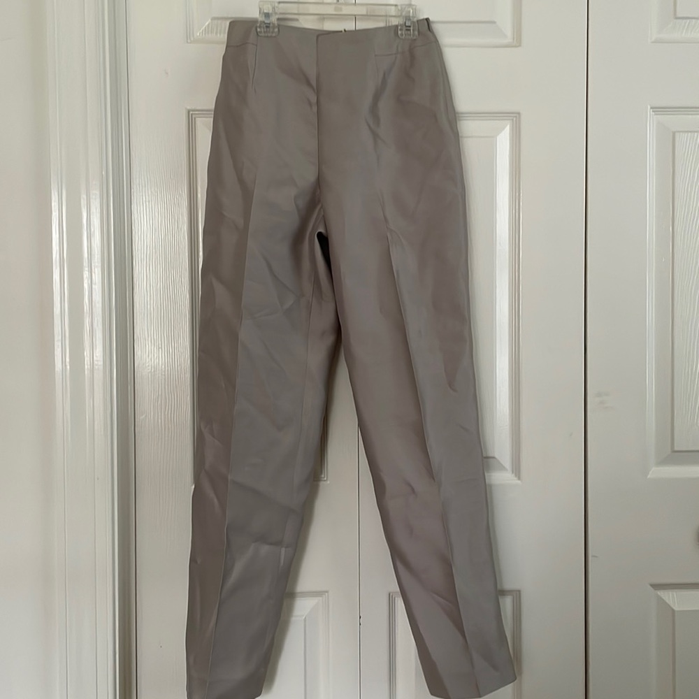 Talbots gray silk taffeta pants